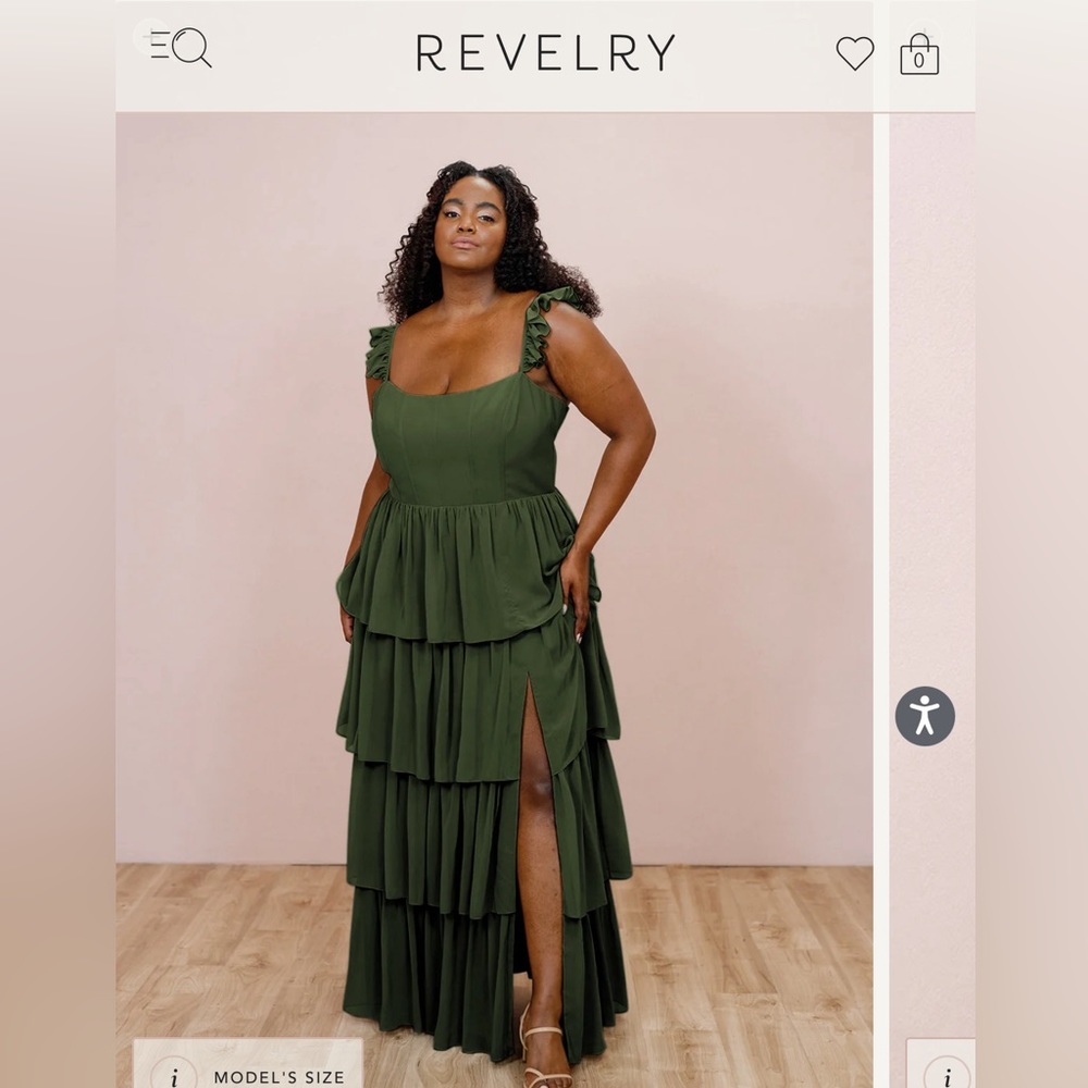 Revelry Olive Green Tiered Maxi Dress